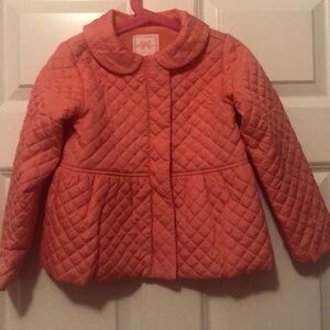 Gymboree girl quilted light jacket, orange, zipper/snap front, size 5T, NWT